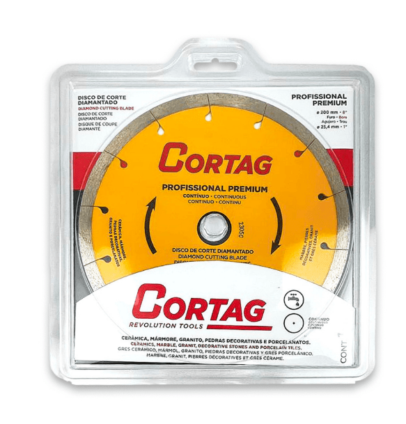 Disco de Corte Diamantado Profissional Premium 200 mm - CORTAG-61340