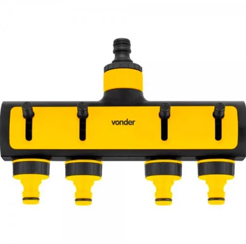 Adaptador múltiplo para mangueira com 4 saídas e regulador de fluxo individual AMV 040 Vonder