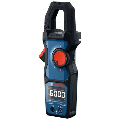Alicate Amperimetro GMC 600-15 600A AC/DC CAT III 600V +Pilhas e Bolsa -Bosch