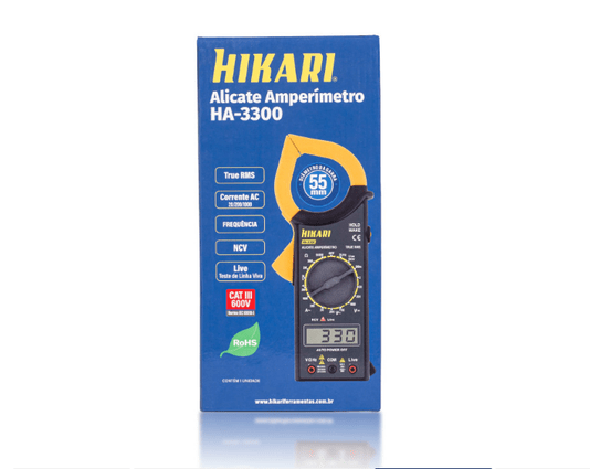 Alicate Amperímetro HA-3300 True RMS AC CAT III 600V -Hikari