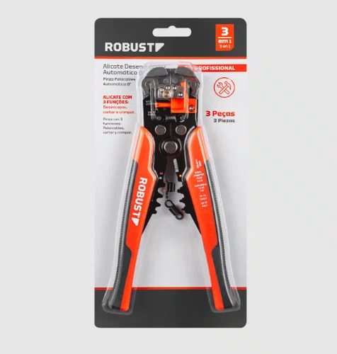 Alicate Desencapador de Cabo 0.2 a 6mm 8" S28202200 Robust