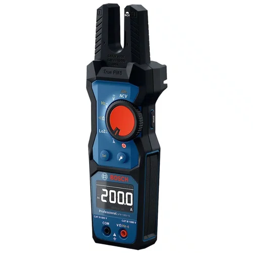 Amperimetro de Garfo GFM 1000-15 200A AC/DC CAT IV 600V / CAT III 1000V +Pilhas e Bolsa -Bosch