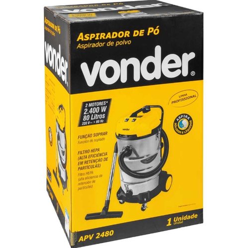 Aspirador Agua e Po APV2480 80L 2.400W 220V -Vonder