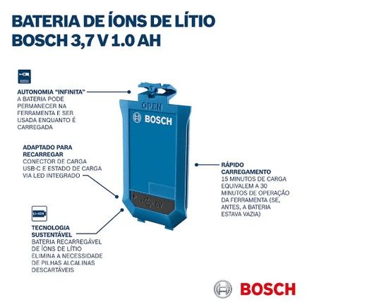 Bateria Recarregável BA 3.7V 1.0AH - BOSCH-1608M00C43