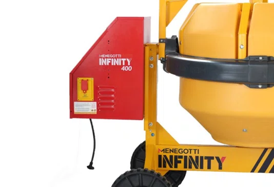 Betoneira 400L Infinity Tambor Plástico e Motor 2CV Monofásico Bivolt com Chave NR-12 -Menegotti