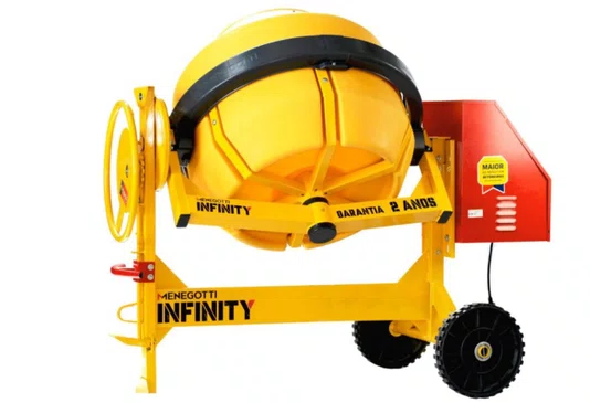 Betoneira 400L Infinity Tambor Plástico e Motor 2CV Monofásico Bivolt com Chave NR-12 -Menegotti