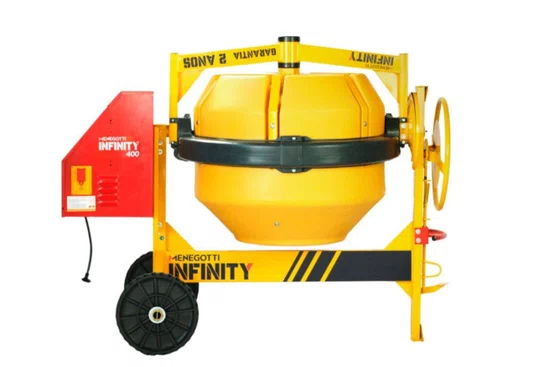 Betoneira 400L Infinity Tambor Plástico e Motor 2CV Monofásico Bivolt com Chave NR-12 -Menegotti