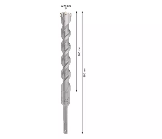 Broca para concreto PRO SDS plus-5X 22x200x250mm 2608706954 Bosch
