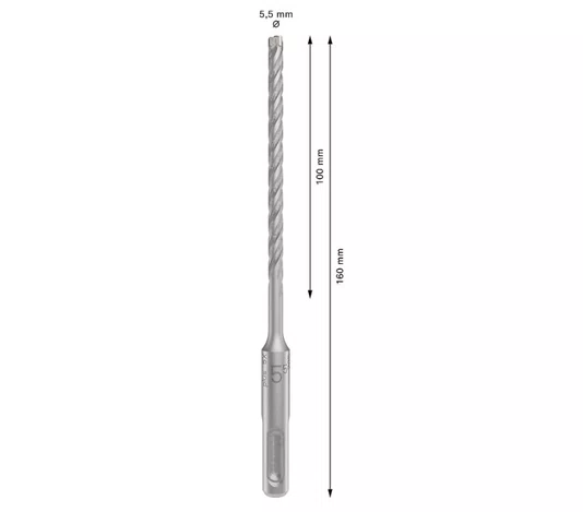 Broca SDS PLUS 5.5MM 100X160MM 2608706870 modelo plus - 5X Bosch