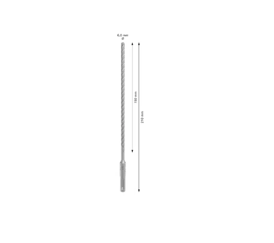 Broca SDS Plus 6.00mm 200x260mm modelo plus 2608706878 Bosch