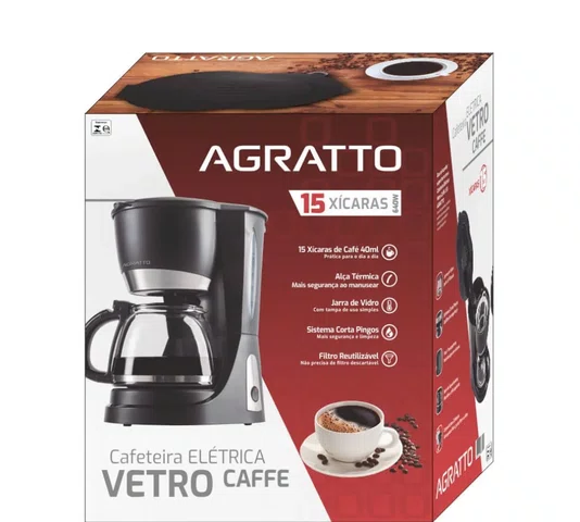Cafeteira Eletrica Vetro Caffe 15X 0,6L 550W 220V CEV15 -Agratto
