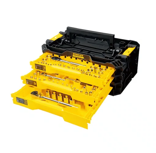 Caixa de Ferramentas com 3 Gavetas 203 Peças Stanley STMT17993-LA