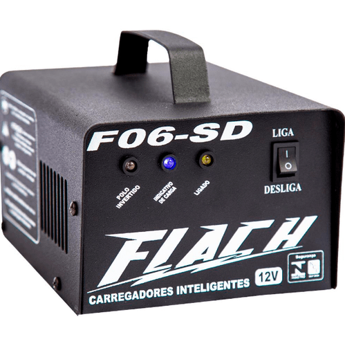 CARREGADOR BATERIA 06AMP 12V INTELIGENTE C/ AUX PART F06-SD