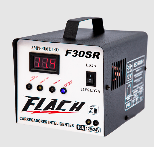 CARREGADOR BATERIA 10AMP 12/24SR INTELIGENTE C/ AUX PART