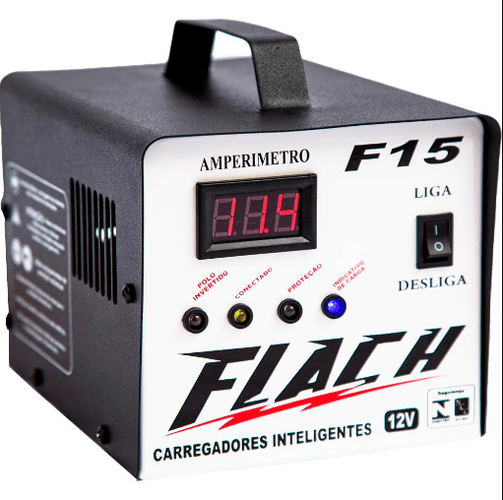 CARREGADOR BATERIA 15AMP 12V INTELIGENTE C/ AUX PART F15