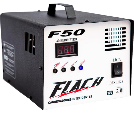 CARREGADOR BATERIA 50AMP 12V INTELIGENTE C/ AUX PART F50