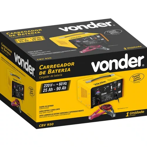 Carregador de Bateria 12V CBV-950 9AMP IP20 220V -Vonder
