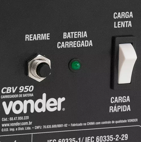Carregador de Bateria 12V CBV-950 9AMP IP20 220V -Vonder