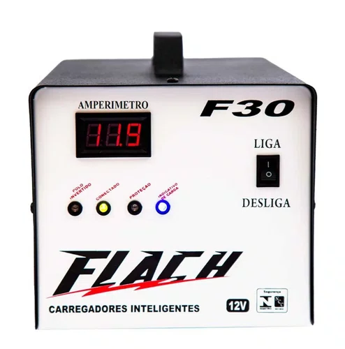 Carregador de Bateria Flach F30 30A 12V Bivolt
