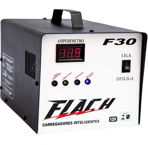 Carregador de Bateria Flach F30 30A 12V Bivolt