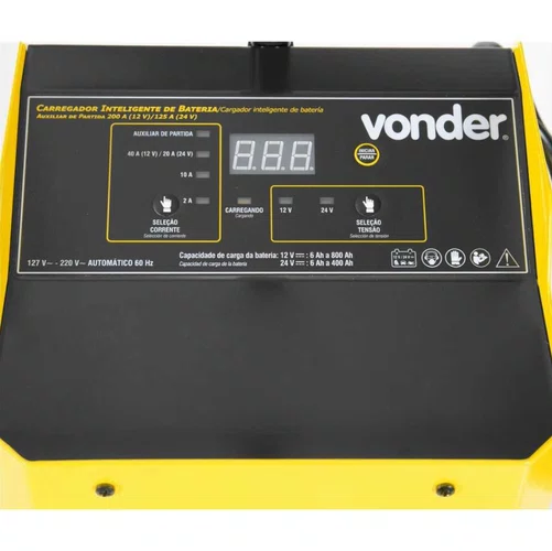 Carregador Inteligente de Baterias 12V-24V CIB-800 40Amp. C/Auxiliar de Partida Bivolt -Vonder