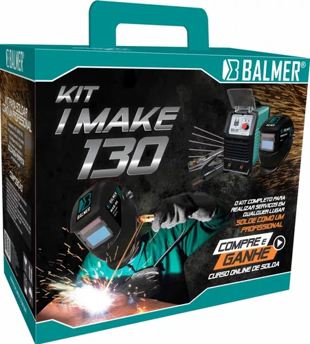 Combo I-Make 130 Inversor de Solda Tig Joy 133DV 10 a 120A +Mascara MAB 80 -Balmer