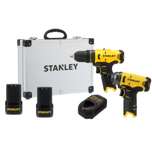 Combo Parafusadeira/Furadeira de Impacto 12V SCHI10D2FK-BR + Kit Carregamento e Maleta -Stanley