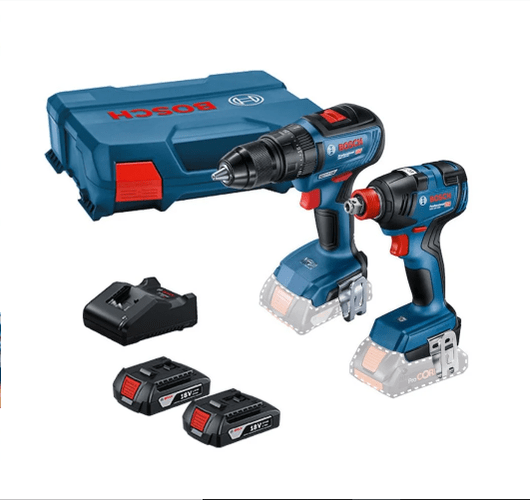 Combo Parafusadeira GSB 18V-50 e Furadeira de Impacto a Bateria 18V Brushless GDX 18V-200 com Maleta