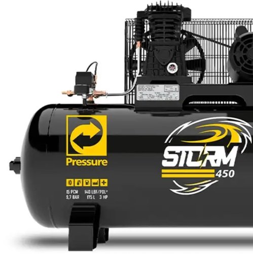 Compressor de Ar Storm 450 15/175 140PSI Monofásico -Pressure