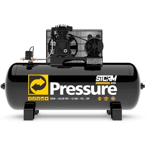 Compressor de Ar Storm 450 15/175 140PSI Monofásico -Pressure