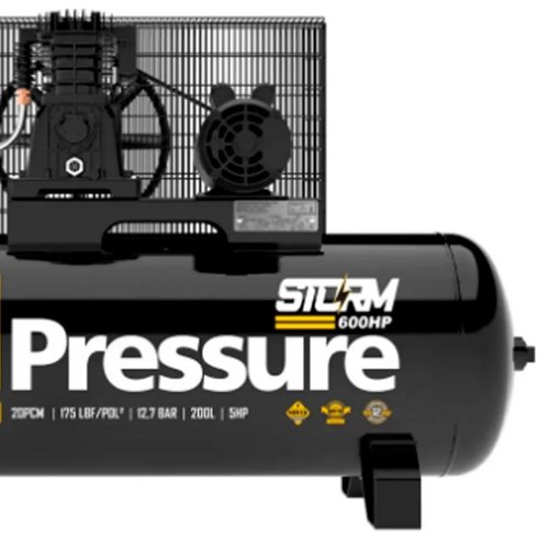 Compressor de Ar Storm 600HP 20/200 175PSI Trifásico IP21 220/380V -Pressure