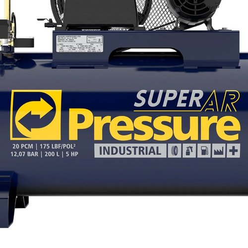 Compressor de Ar Super AR 20/200 175PSI Trifásico IP21 220/380V -Pressure