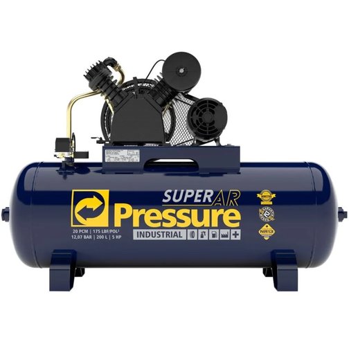 Compressor de Ar Super AR 20/200 175PSI Trifásico IP21 220/380V -Pressure