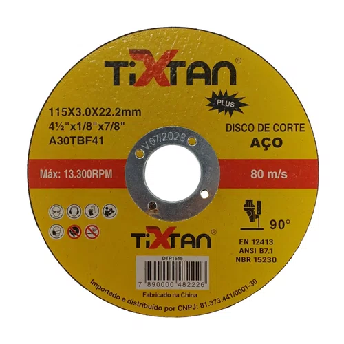 Disco de Corte 4.1/2'' X 3.00MM DTP1515 Tixtan Plus