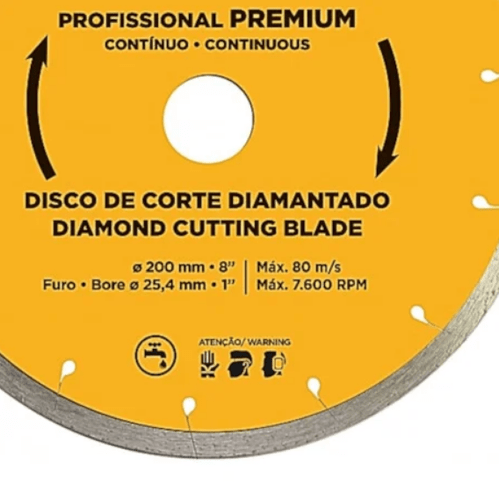 Disco de Corte Diamantado Profissional Premium 200 mm - CORTAG-61340