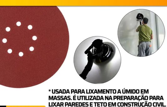 Disco de Lixa 9'' (225mm) Grão 180 8 Furos Para Lixadeira LPL850 116991 -Lynus