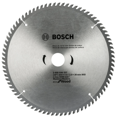 Disco de Serra Circular 254mm 80 dentes BOSCH-2608644337