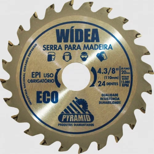 Disco de Serra Circular 4.3/8" (110mm) 24D Wídea ECO para Madeira – Pyramid