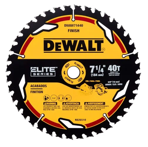 Disco de Serra Circular 7.1/4'' (185mm) 40 Dentes Elite Series DWAW71440 -Dewalt