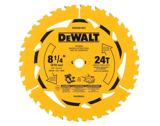 Disco de Serra Circular 8.1/4'' (210mm) 24 Dentes DWA281424 -Dewalt