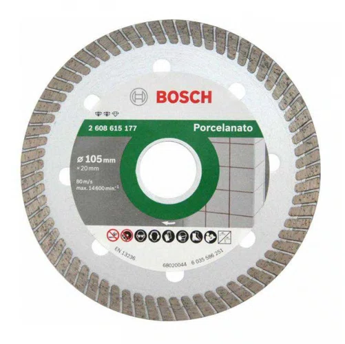 Disco Diamantado Liso 105mm para Porcelanato Fino 1,2mm – Bosch