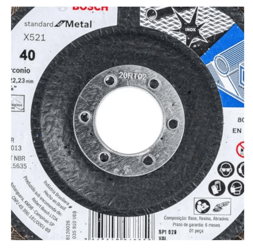 Disco Flap 4.1/2 Grão 40 Base Fibra Curvo Stand FOR Metal - Bosch