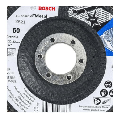 Disco Flap 4.1/2 Grão 60 Base Fibra Curvo Stand FOR Metal - Bosch