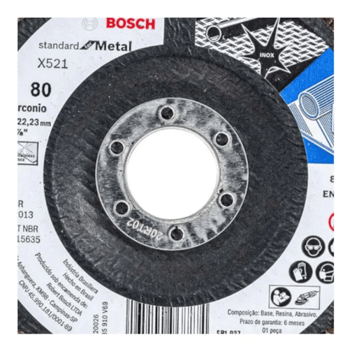 Disco Flap 4.1/2 Grão 80 Base Fibra Curvo Stand FOR Metal - Bosch