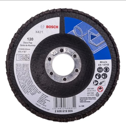 Disco Flap 4.1/2'' Pol. Grão 120 Base de Fibra X421 Standard for Metal 2608619909 -Bosch