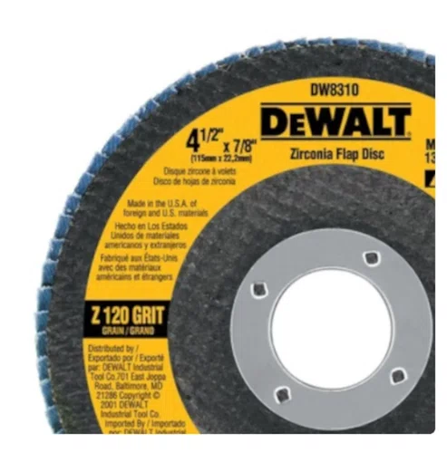 Disco Flap Base Fibra 4.1/2 Zirconio Grão 120 - Dewalt
