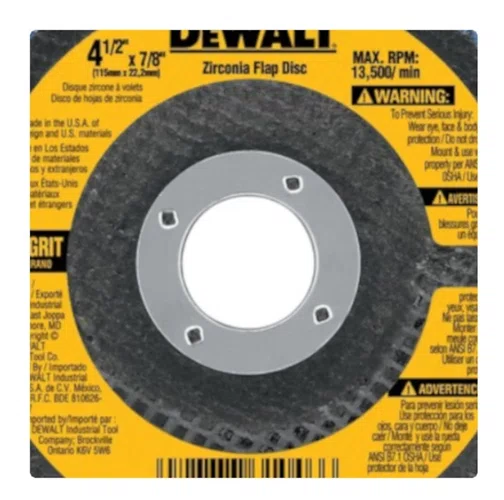 Disco Flap Base Fibra 4.1/2 Zirconio Grão 120 - Dewalt