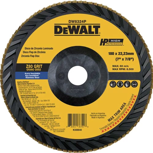 Disco Flap Base Fibra 7" Zirconio Grão 80 - Dewalt