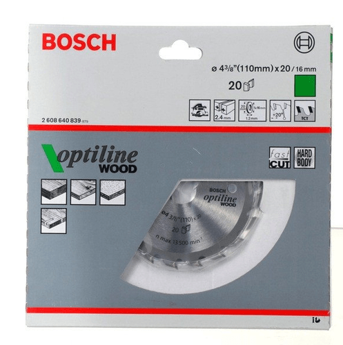 Disco Serra Circular Para Madeira 110x20mm 2608640839 -Bosch