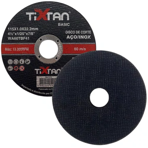 Disco de Corte de Alta Performance TBC1010 4.1/2'' Pol. X 1.0mm -Tixtan Basic